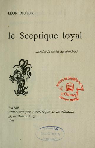 Cover for Le Sceptique loyal
