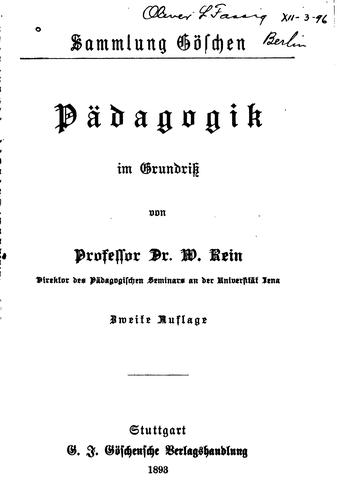 Cover for Pädagogik im grundriss
