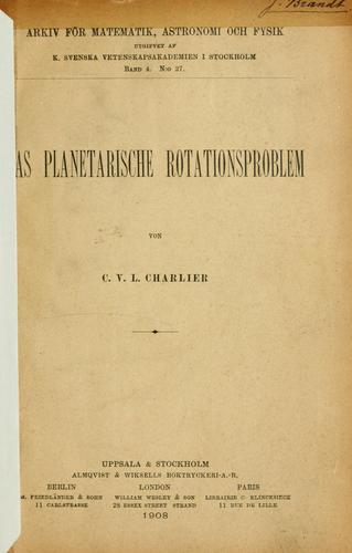 Cover for Das planetarische Rotationsproblem.