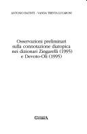 Cover for Osservazioni preliminari sulla connotazione diatopica nei dizionari Zingarelli (1995) e Devoto-Oli (1995)