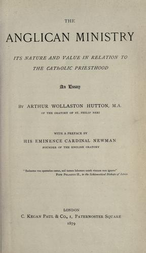 Cover for The Anglican ministry
