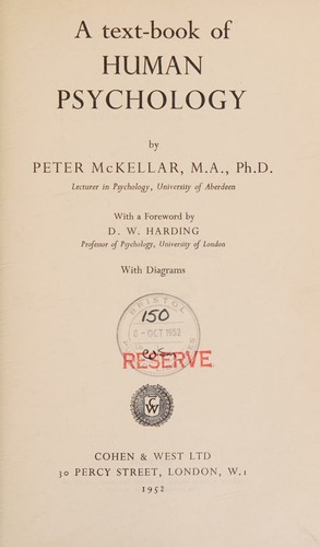 Cover for A textbook of human psychology.