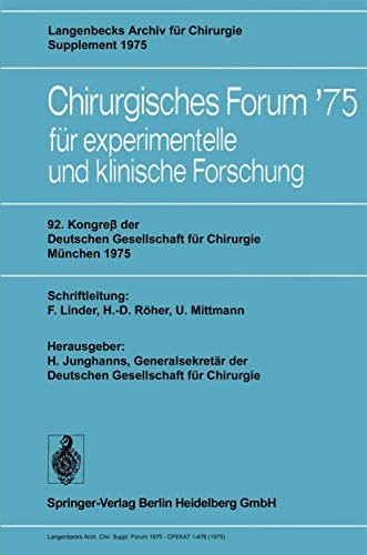 Cover for "92. Kongreß der Deutschen Gesellschaft für Chirurgie, München, 7.10. Mai 1975"