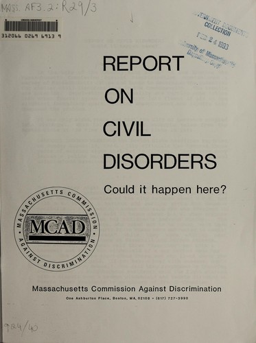 Cover for Report on civil disorders