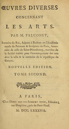 Cover for uvres diverses concernant les arts