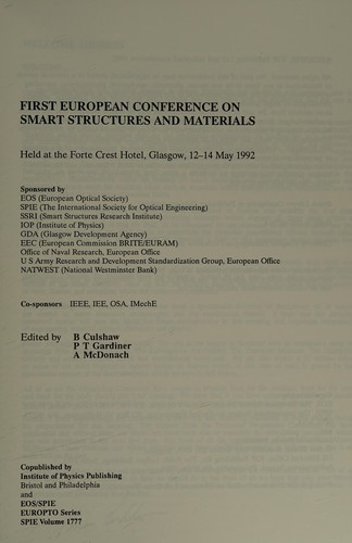 Cover for First European Conference on Smart Structures and Materials