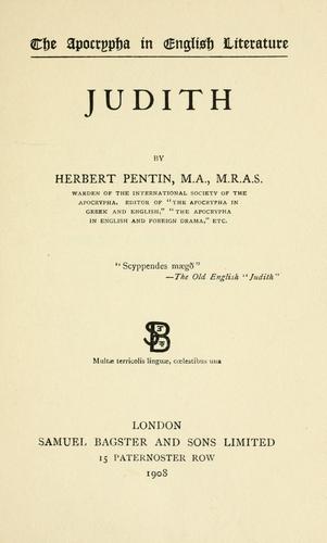 Cover for Judith.