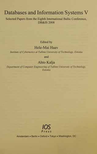 Cover for Databases and information systems V