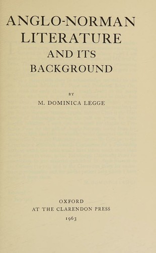 Cover for Anglo-Norman literature and its background.