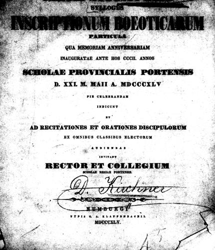 Cover for Sylloges inscriptionum Boeoticarum particula