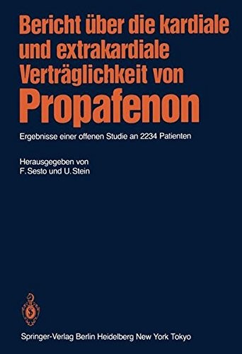 Cover for Bericht über die kardiale und extrakardiale Verträglichkeit von Propafenon