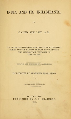 Cover for India and its inhabitants.