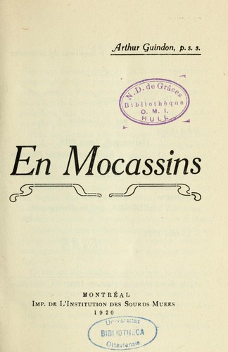 Cover for En mocassins