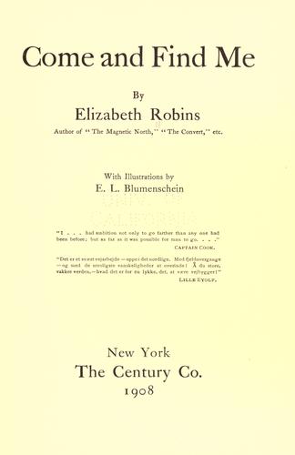 Cover for Come and find me