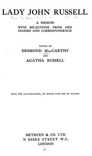 Cover for Lady John Russell