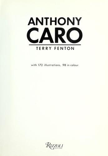 Cover for Anthony Caro