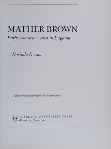 Cover for Mather Brown