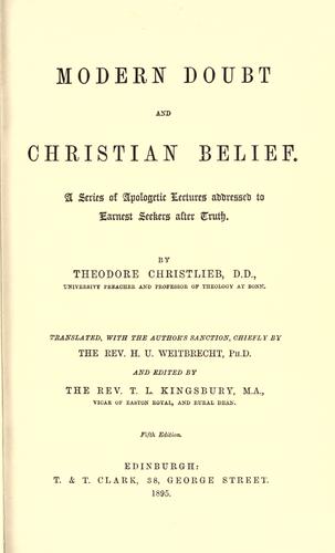 Cover for Modern doubt and Christian belief