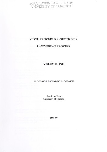 Cover for Civil procedure (Section I)