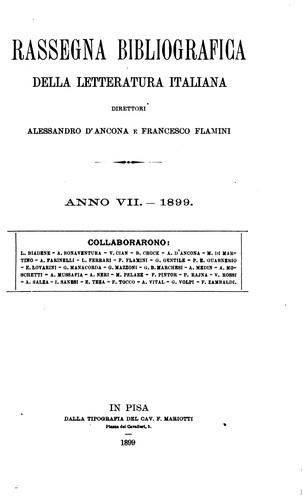 Cover for La Rassegna della letteratura italiana