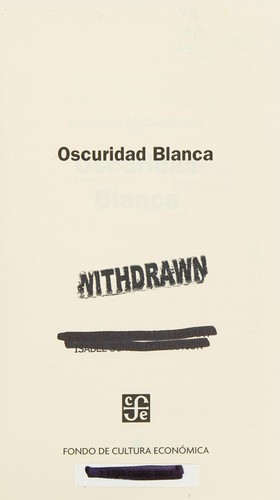 Cover for Oscuridad blanca.