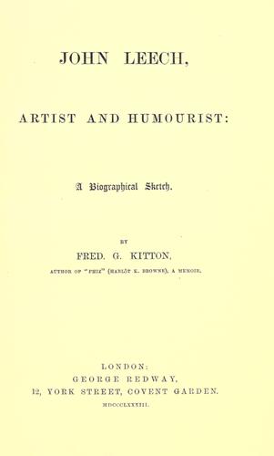 Cover for John Leech, artist and humorist