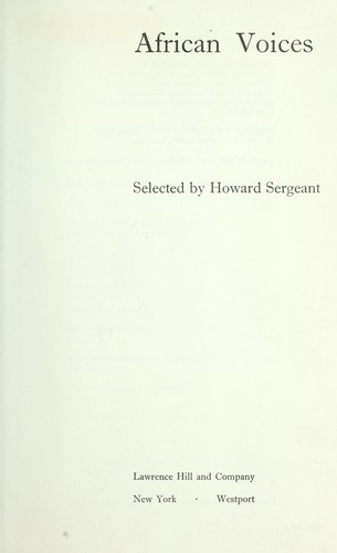 Cover for African voices.