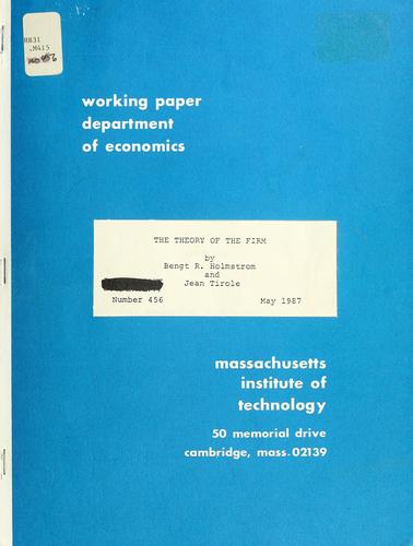 Cover for The theory of the firm