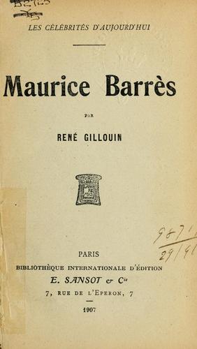 Cover for Mourice Barres.