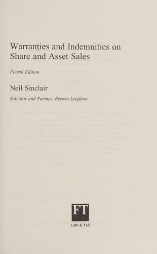 Cover for Warranties and Indemnities on Share and Asset Sales (Commercial)