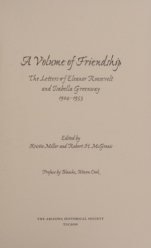 Cover for A volume of friendship
