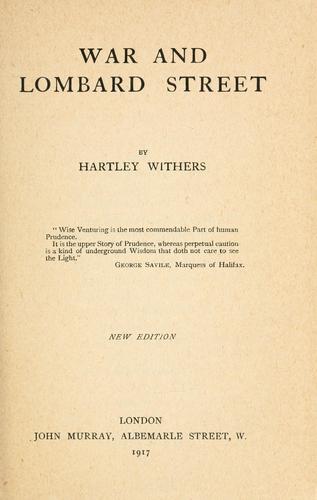 Cover for War and Lombard street