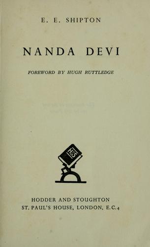 Cover for Nanda Devi