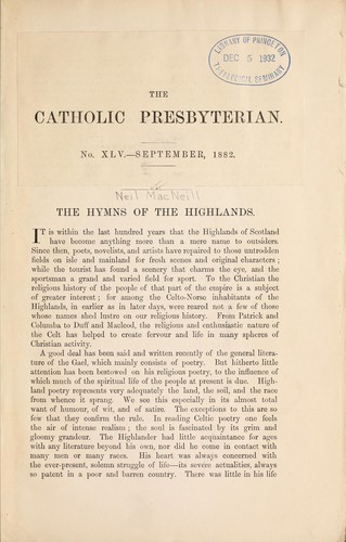 Cover for Hymns of the Highlands