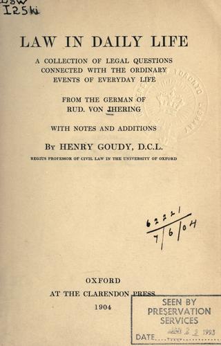 Cover for Law in daily life