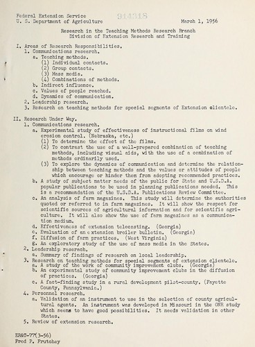 Cover for Research in the Teaching Methods Research Branch, Division of Extension Research and Training