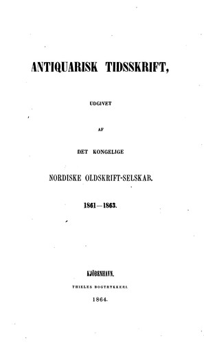 Cover for Antiquarisk tidsskrift