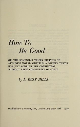 Cover for How to be good