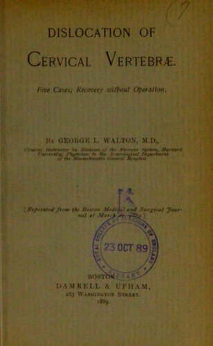 Cover for Dislocation of cervical vertebrae