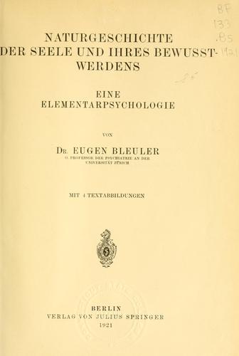 Cover for Naturgeschichte der Seele und ihres bewusst-werdens