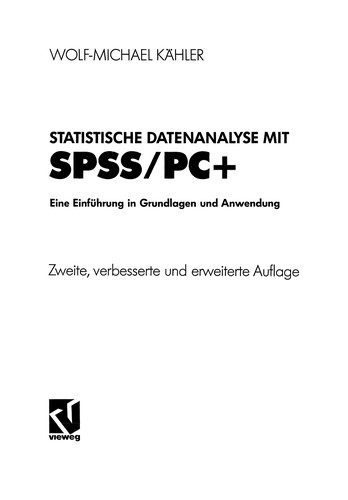 Cover for Statistische Datenanalyse mit SPSS/PC+
