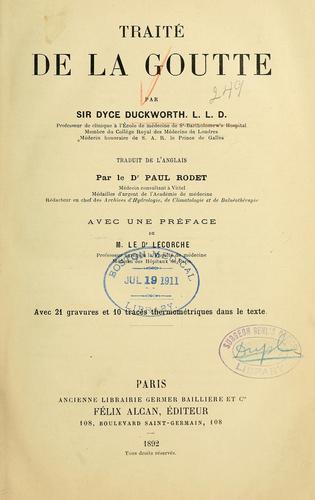 Cover for Traité de la goutte