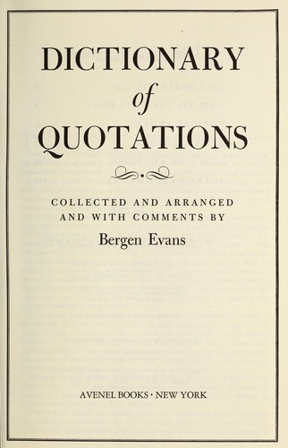Cover for Dictionary of quotations
