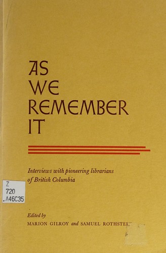 Cover for As we remember it