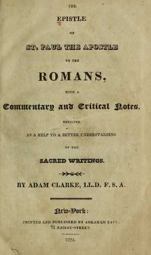 Cover for The Epistle of St. Paul the apostle to the Romans