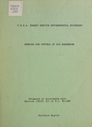 Cover for Burning for control of big sagebrush