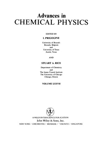 Cover for Advances in Chemical Physics