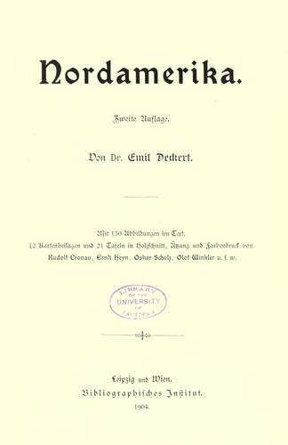 Cover for Nordamerika.