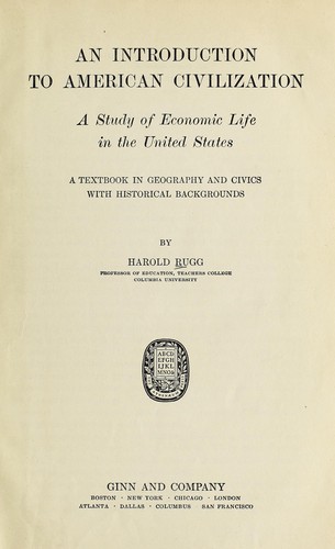 Cover for An introduction to American civilization