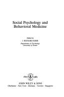 Cover for Social psychology and behavioral medicine